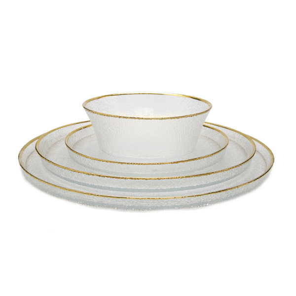 Everly Quinn Glass Dinnerware Set of 4 Wayfair Canada